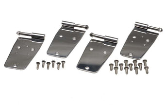 compare product Kentrol 76-93 Jeep CJ/Wrangler YJ Door Hinge Set 4 Pieces - Polished Silver