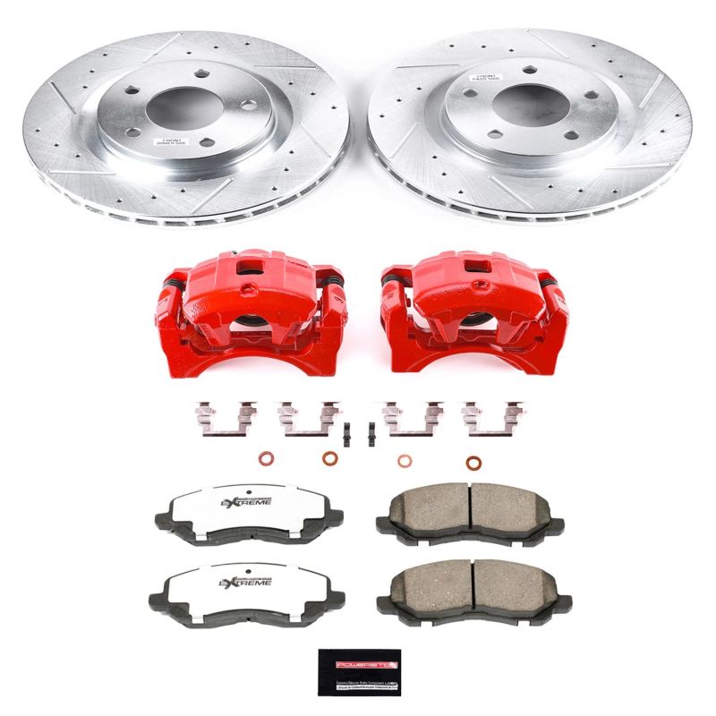 Power Stop 08 - 16 Mitsubishi Lancer Front Z26 Street Warrior Brake Kit w/Calipers - My Store