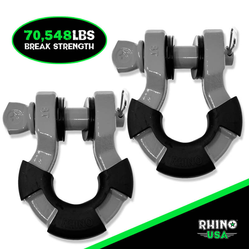 Rhino USA 8T Super Shackle 2 - Pack (Gray) - My Store