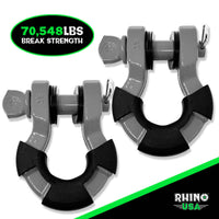 Rhino USA 8T Super Shackle 2 - Pack (Gray) - My Store