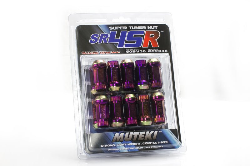 Wheel Mate Muteki HR38 Open End Lug Nuts 12x1.50 Black Chrome / Yellow Ring - My Store