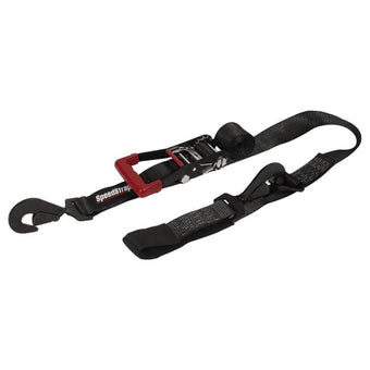 compare product SpeedStrap 2In x 8Ft Ratchet Tie Down w/ Flat Snap Hooks & Axle Strap Combo, Made in the USA
