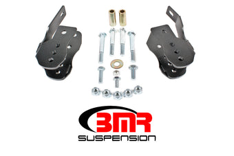 compare product BMR 05-14 S197 Mustang Bolt-On Control Arm Relocation Brackets - Black Hammertone