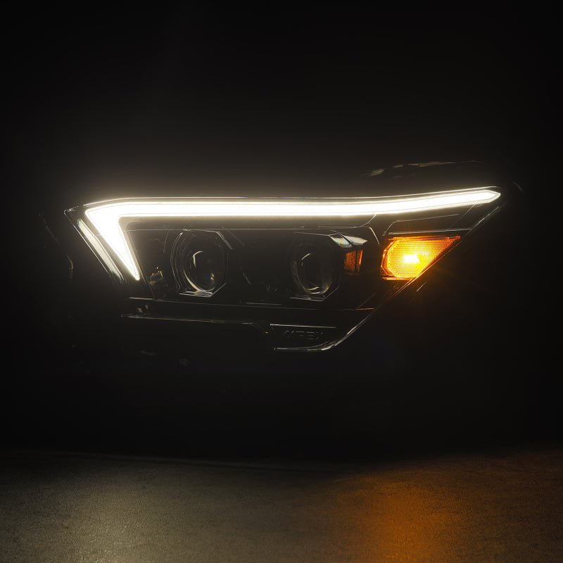 AlphaRex 23 - 24 Toyota Tacoma LUXX - Series LED Proj Headlights Alpha Blk w/Actv Light & Seq. Sig + DRL - My Store
