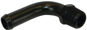compare product Moroso Streamline Air/Oil Separator Fitting - 3/8in to 1/2in Hose - 90 Degree - Black - Single