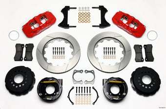 compare product Wilwood AERO4 Rear P-Brake Kit 14.00in Red Chevy 12 Bolt w/ C-Clips