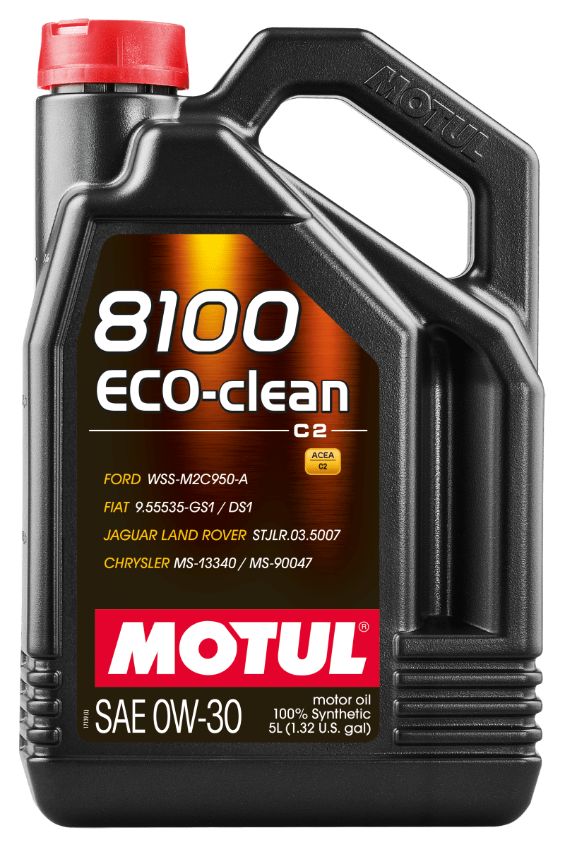 Motul 5L Synthetic Engine Oil 8100 0W30 4x5L ECO - CLEAN ACEA C2 API SM ST.JLR 03.5007 - My Store