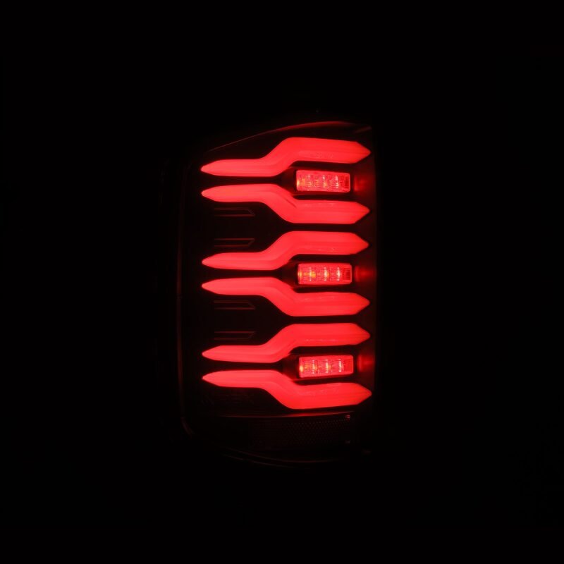 AlphaRex 14 - 18 Chevrolet Silverado Luxx - Series LED Tail Lights Black w/Activ Light/Seq Signal - My Store