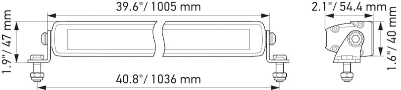 Hella Universal Black Magic 40in Thin Light Bar - Driving Beam - My Store