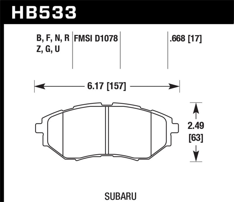 Hawk Subaru Tribeca / Legacy DTC - 70 Race Front Brake Pads - My Store
