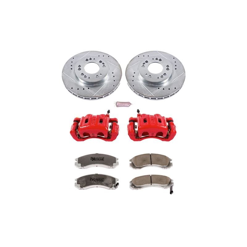 Power Stop 97 - 04 Mitsubishi Diamante Front Z26 Street Warrior Brake Kit w/Calipers - My Store