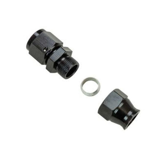 compare product Moroso Aluminum Fitting Adapter 8AN Female to 1/2in Tube Compression - Black
