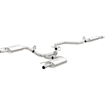 compare product MagnaFlow Cat-Back SS 2.25/2.5in Dual Split Rear Exit Polished 3in Tip 2015 Chev Impala 3.6L V6