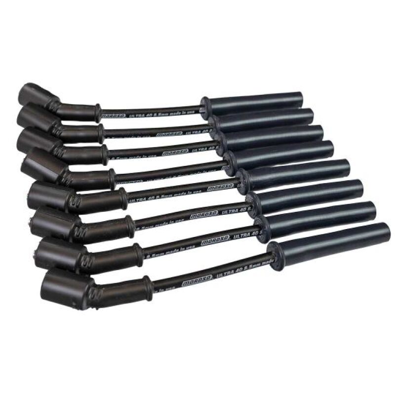 Moroso GM LS 5.7L/6.0L/6.2L/7.0L Ultra40 8.5mm Multi - Angle Boot Ignition Spark Plug Wire Set - Black - My Store