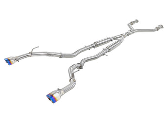 compare product aFe POWER Takeda 2.5in 304 SS CB Exhaust w/ Blue Flame Tips 17-19 Infiniti Q60 V6-3.0L (tt)