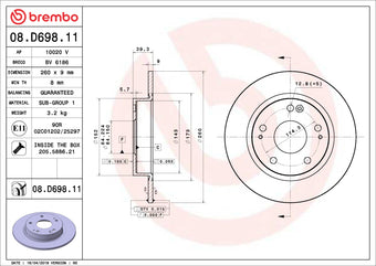 compare product Brembo OE 16-24 Honda Civic/19-22 Insight UV Coated Brake Disc - Rear