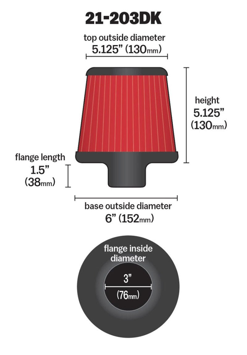 AEM 3 in Short Neck 5 in Element Filter - My Store
