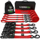 Rhino USA Heavy Duty Ratchet Tie - Down 4 - Pack Red 1.6In X 15Ft - My Store