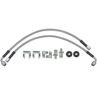 compare product Wilwood 16in OAL Flexline -3 Hose to M10 x 1.00 to -3 Female Outlet 90 DEG 1/8 NPT