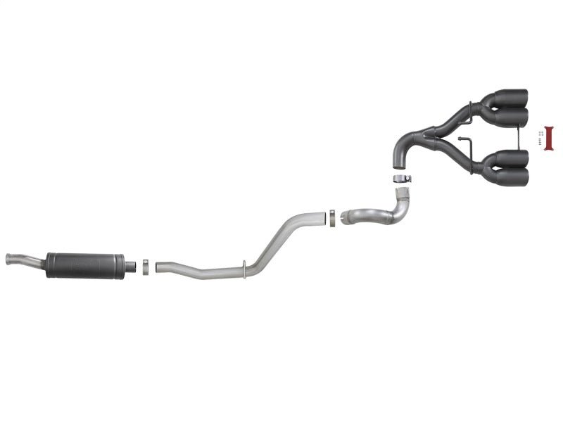 aFe Rebel Series 2.5in. 304 SS C/B Exhaust System 2018 Jeep Wrangler (JL) V6 - 3.6L - Black Tip - My Store