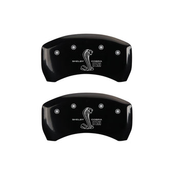 compare product MGP Rear set 2 Caliper Covers Engraved Rear GT500 Shelby & Cobra Black finish silver ch