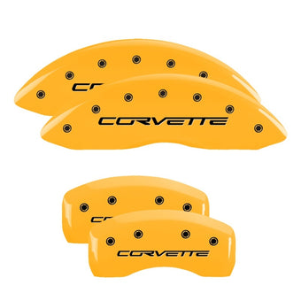 compare product MGP 4 Caliper Covers Engraved Front & Rear C6/Corvette Yellow finish black ch