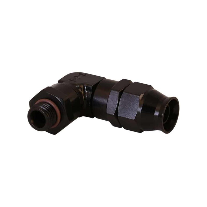 Aeromotive PTFE Hose End - AN - 06 to AN - 08 Hose - 90 Deg - Black Anodized - My Store