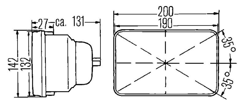 Hella Vision Plus 8in x 6in Sealed Beam Conversion Headlamp - Single Lamp - My Store