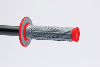 compare product Renthal MX Dual Compound Grips Tapered 1/2 Waffle - Grey/ Red