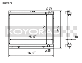 compare product Koyo 1998-Aug 2000 Nissan Skyline GT-R R34 2.6L Turbo Radiator