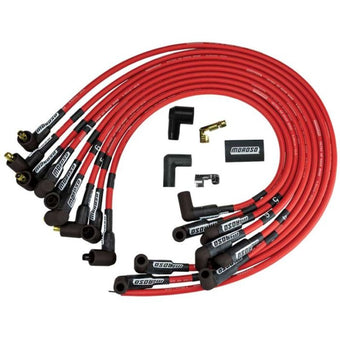 compare product Moroso Chevrolet Small Block Ignition Wire Set - Ultra 40 - Unsleeved - Non-HEI - Over Valve - Red
