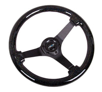 NRG Reinforced Steering Wheel (350mm / 3in Deep) Classic Blk Sparkle Wood Grain w/Blk 3 - Spoke Center - My Store