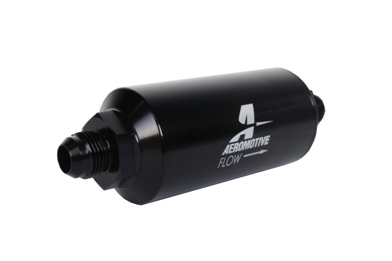 Aeromotive In - Line Filter - AN - 08 size Male - 10 Micron Microglass Element - Bright - Dip Black - My Store