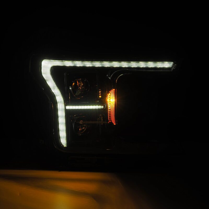 AlphaRex 18 - 20 Ford F - 150 (Req. Conv F150 w/LED) LUXX LED Proj HL Alpha - Blk w/Actv Lt Seq Sig SB DRL - My Store