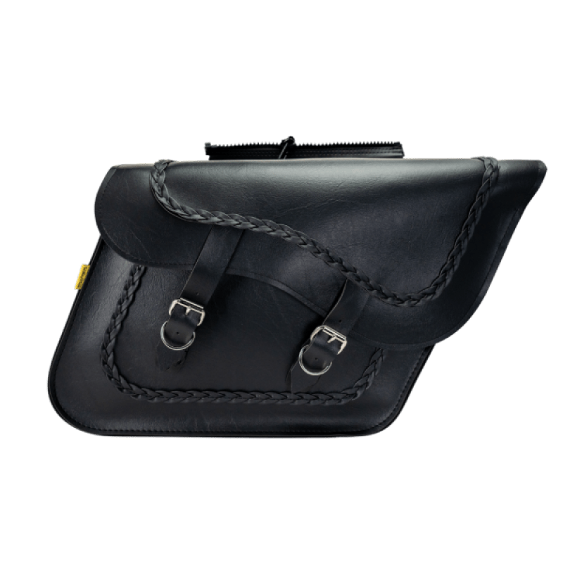 Willie & Max Universal Braided Large Slant Saddlebags (16 in L x 11 in H x 6.5 in W) - Black - My Store