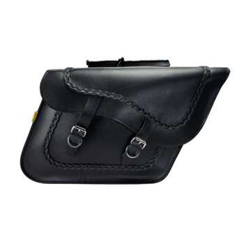 compare product Willie & Max Universal Braided Large Slant Saddlebags (16 in L x 11 in H x 6.5 in W) - Black