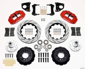 compare product Wilwood Narrow Superlite 6R Front Hub Kit 14.00in Drill Red 62-72 CDP B & E Body-Drum
