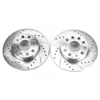 compare product Power Stop 2008 Audi A3 Rear Evolution Drilled & Slotted Rotors - Pair