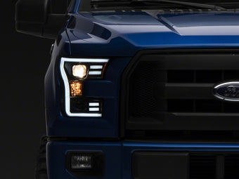compare product Raxiom 15-17 Ford F-150 G3 Projector Headlights w/ LED Accent- Black Housing (Clear Lens)