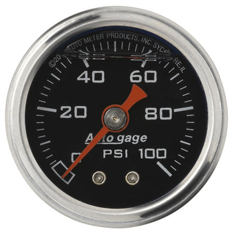 compare product Autometer AutoGage 1.5in Liquid Filled Mechanical 0-100 PSI Fuel Pressure Gauge