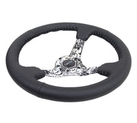 NRG Reinforced Steering Wheel (350mm / 3in. Deep) Blk Leather w/Hydrodipped Digi - Camo Spokes - My Store