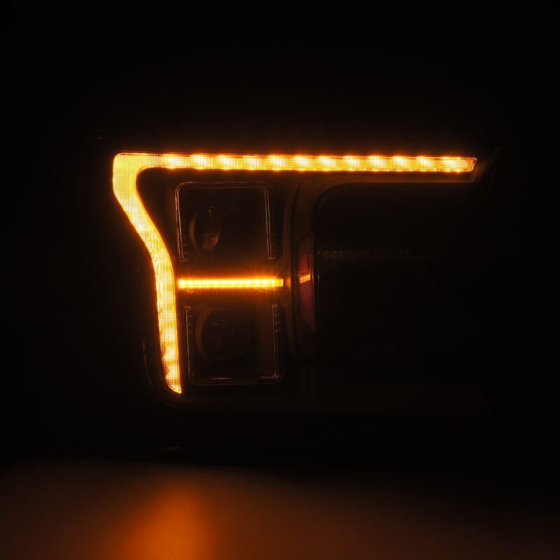AlphaRex 18 - 20 Ford F - 150 (Req. Conv F150 w/Stock LED) LUXX LED Proj HL Blk Actv Lgt Seq Sig SB DRL - My Store