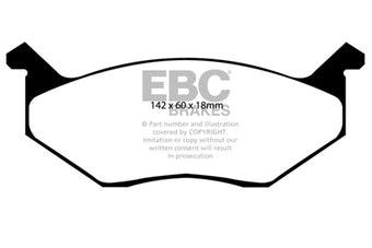 compare product EBC 80-83 Chrysler Cordoba 3.7 Redstuff Front Brake Pads
