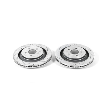 compare product Power Stop 15-19 Ford Mustang Rear Evolution Drilled & Slotted Rotors - Pair