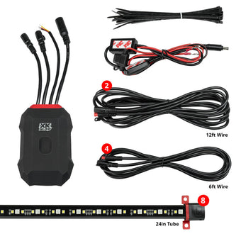 compare product XK Glow RGBW Addressable LED Underglow Kits Standard XKalpha App Controlled