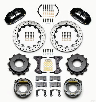 compare product Wilwood Narrow Superlite 4R Rear Kit 12.88in Drilled Speedway Eng Floater w/ New Style End