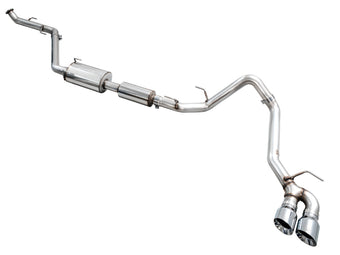 compare product AWE Tuning Exhaust for 4th Gen Toyota Tacoma Dual Chrome Silver Tips