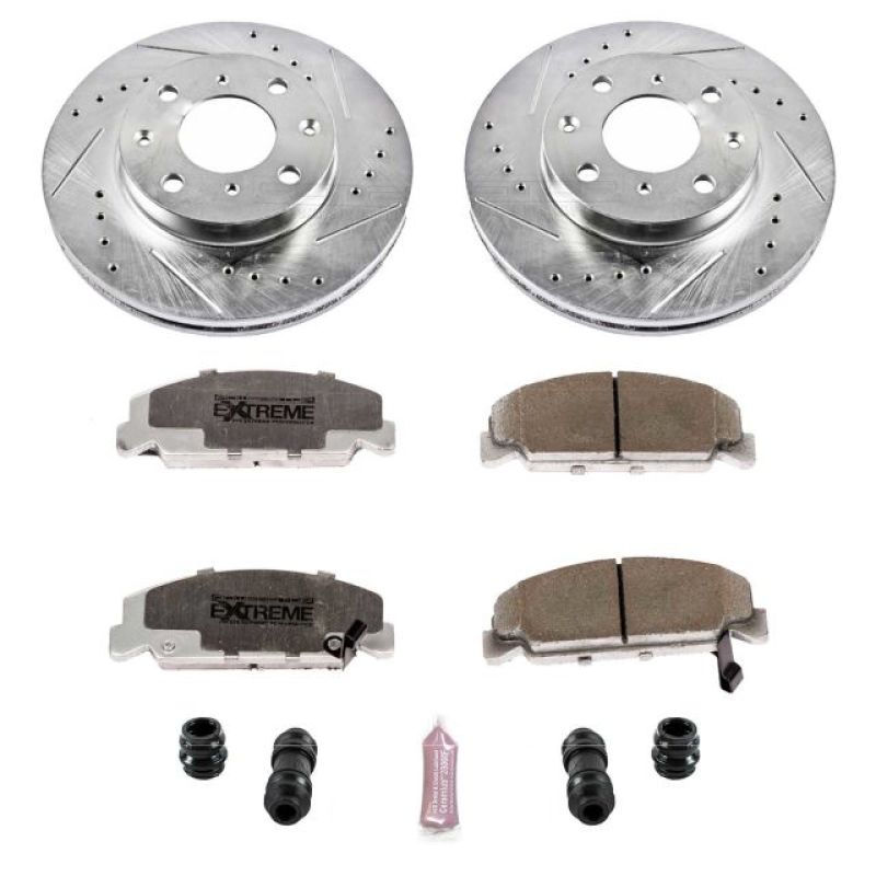 Power Stop 90 - 00 Honda Civic Front Z26 Street Warrior Brake Kit - My Store