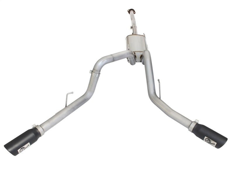 aFe MACHForce XP Exhaust 3in SS Dual Side Exit CB w/ Black Tips 15 Ford F150 Ecoboost V6 - 2.7L/3.5L - My Store