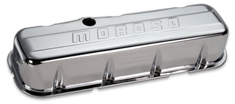 compare product Moroso Chevrolet Big Block Valve Cover - w/Baffle - Stamped Steel Chrome Plated - Pair
